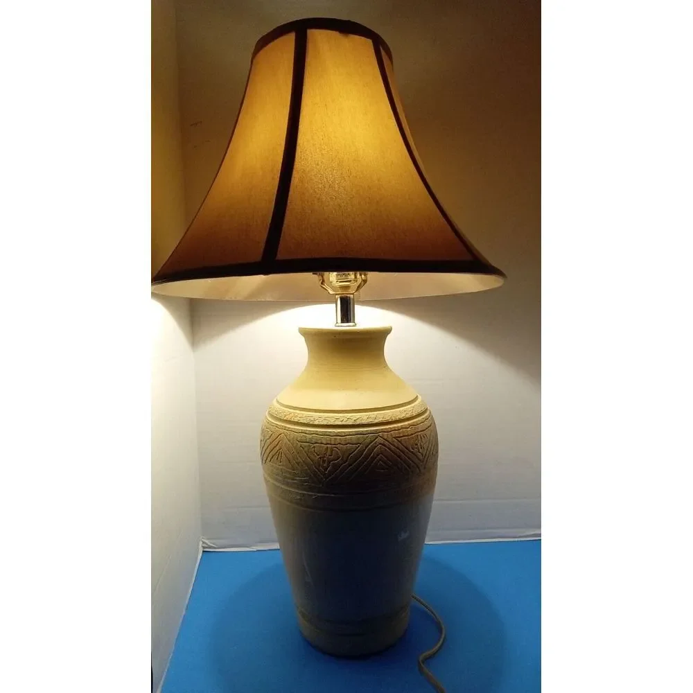Vintage Style‎ Table Lamp Textured Ceramic Vase Shape Accent Lighting